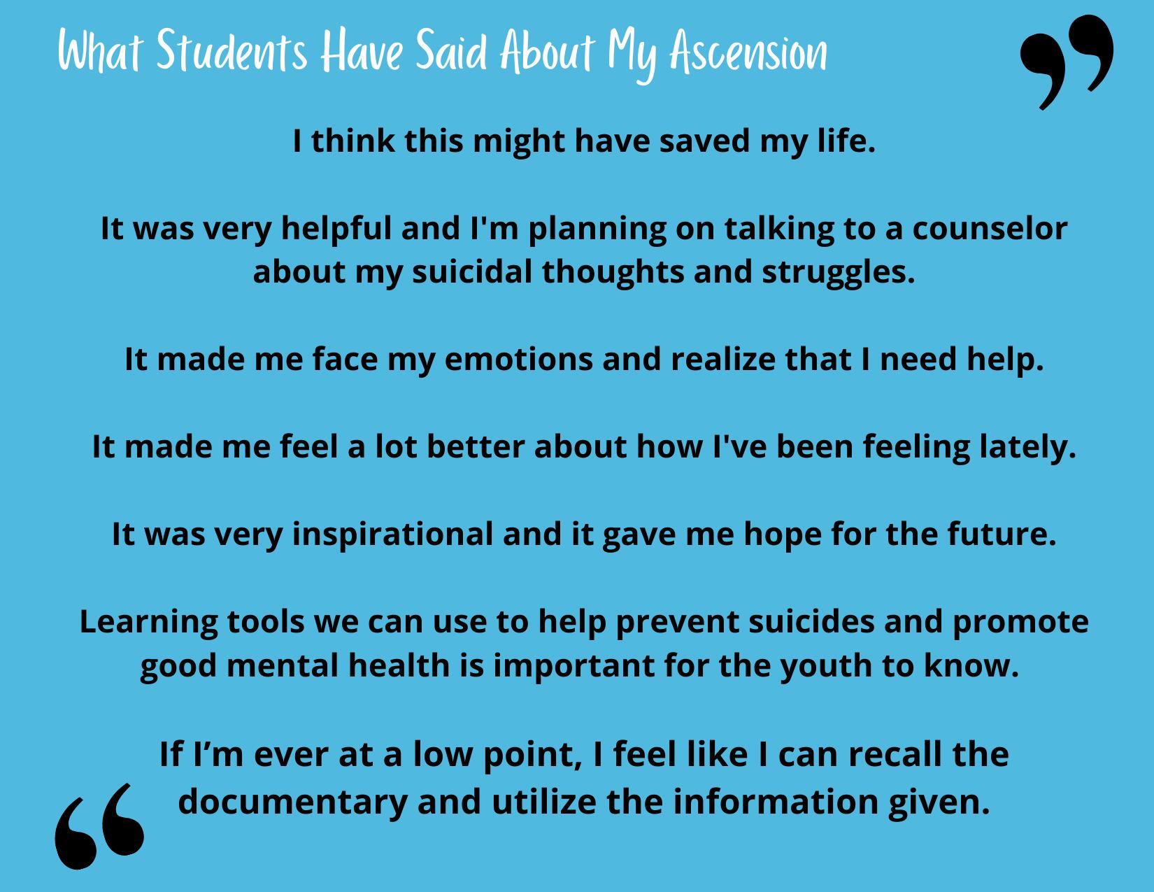 What students have said about My Ascension 1