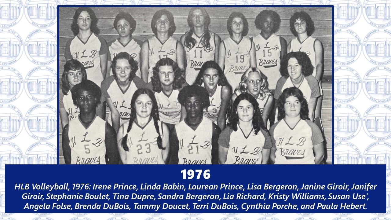 Group photo of 1976 volleyball team